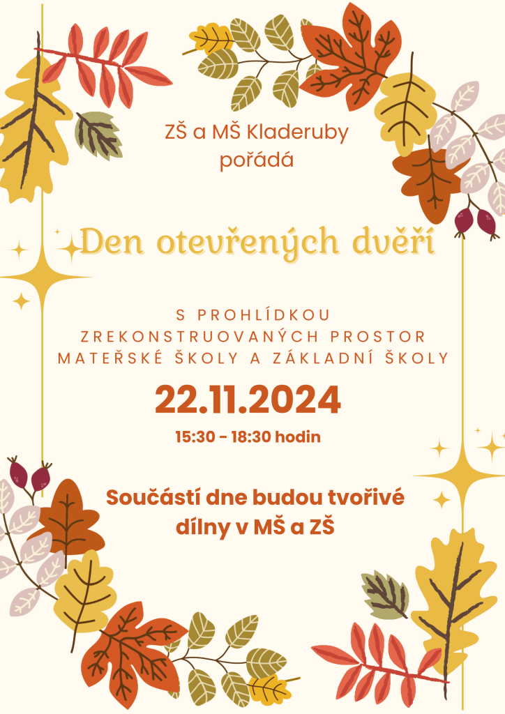 Den otevřených dveří ve škole.